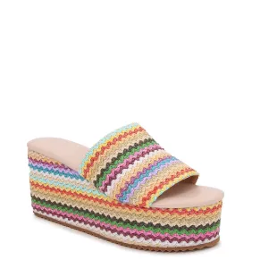 Amber02 Multicolor Woven Platform Sandal