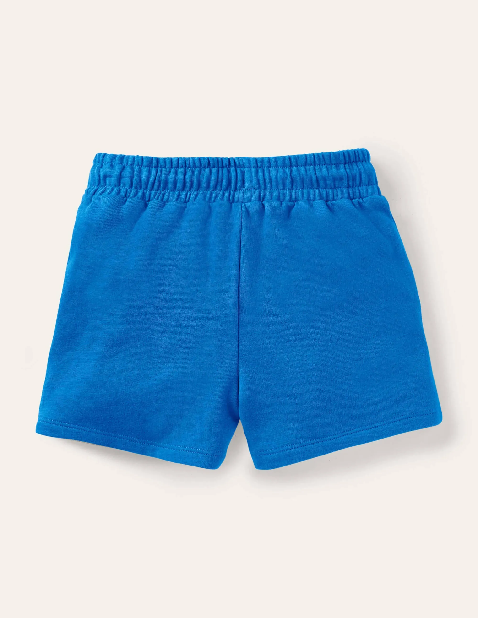 Appliqué Jersey Shorts-Moroccan Blue Fish