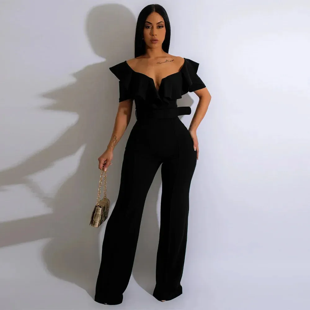 Butterfly Zipper Wide Leg Jumpsuit