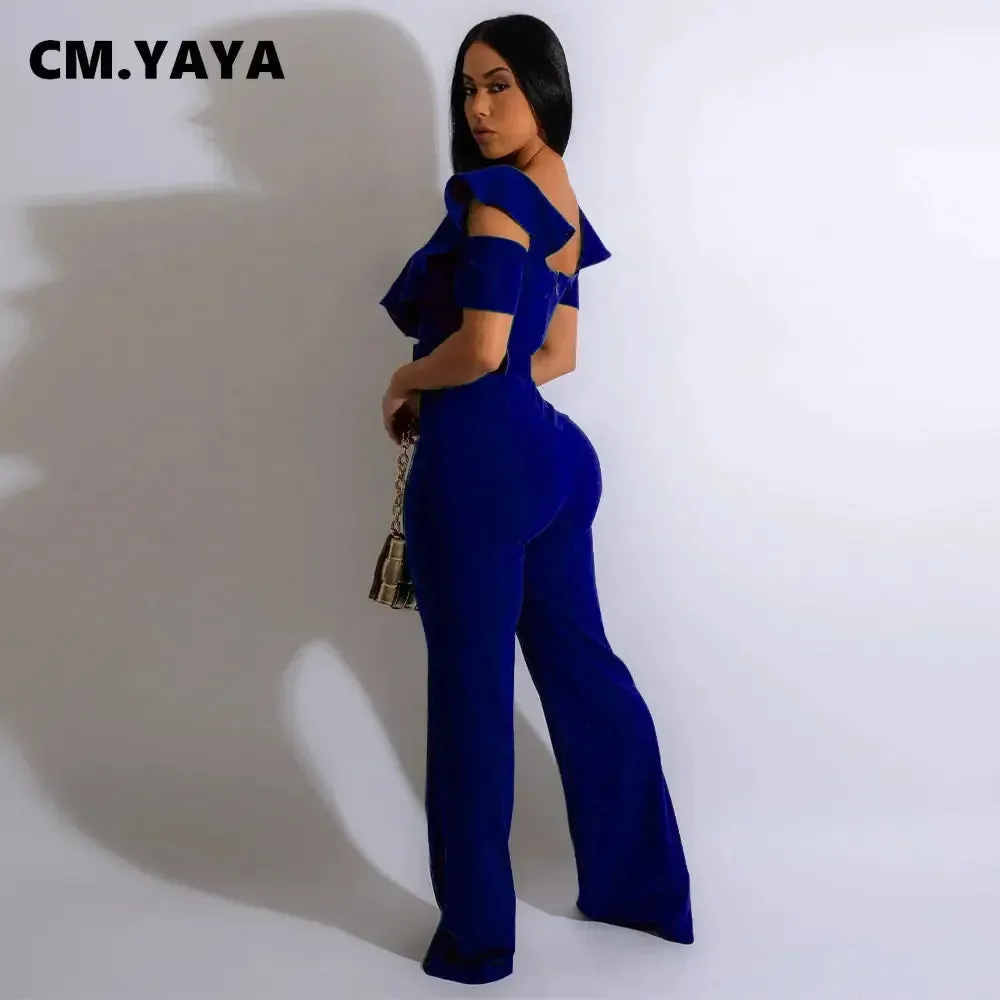 Butterfly Zipper Wide Leg Jumpsuit