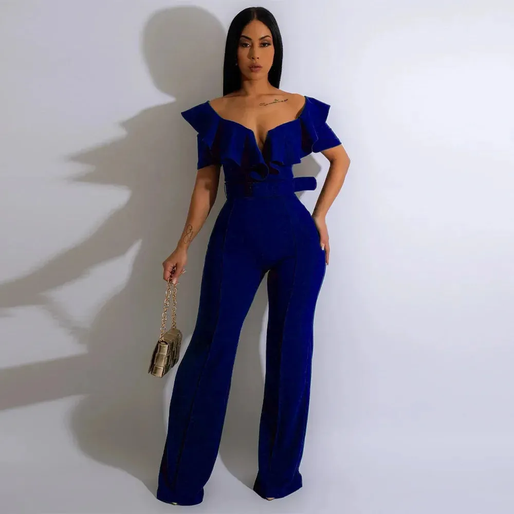 Butterfly Zipper Wide Leg Jumpsuit