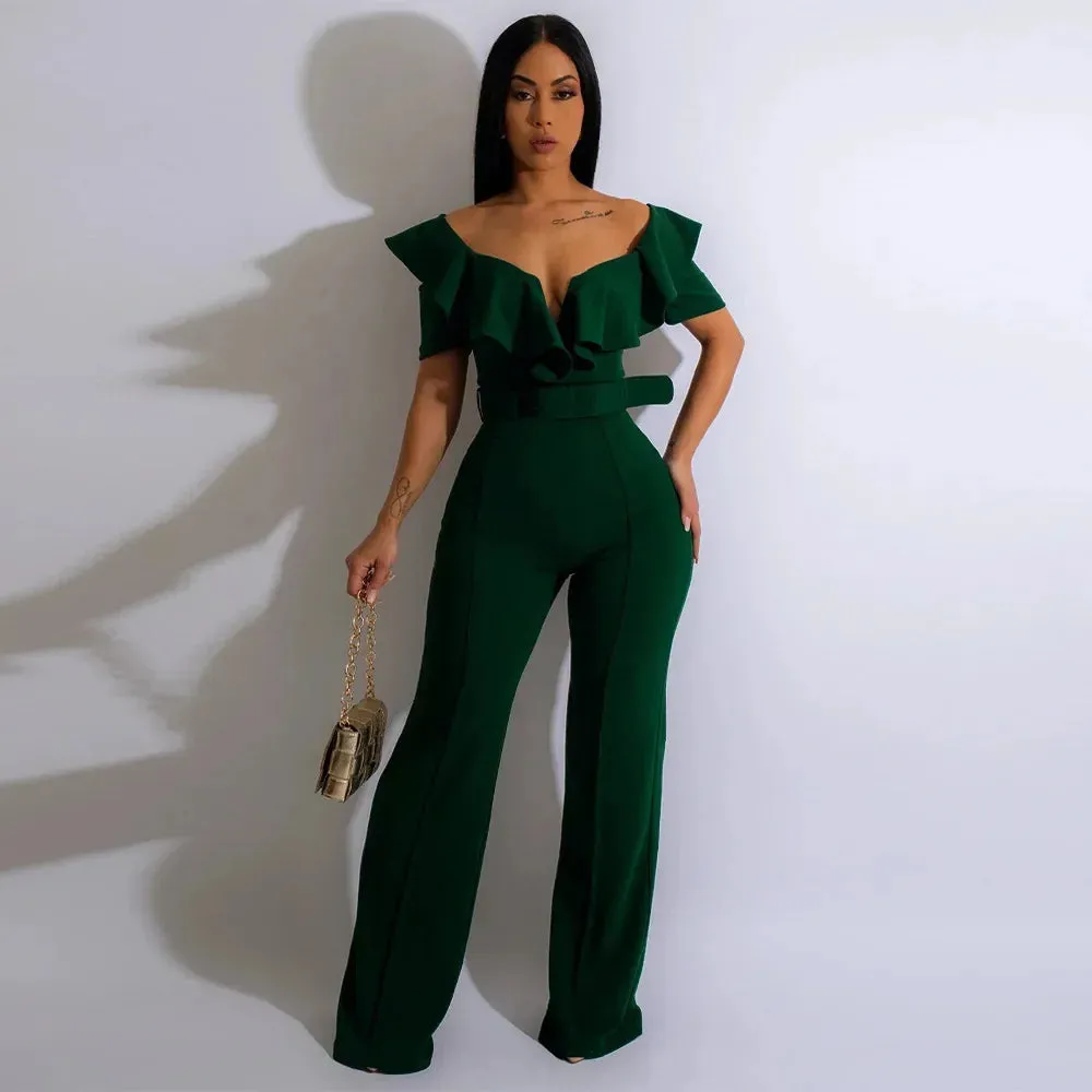 Butterfly Zipper Wide Leg Jumpsuit