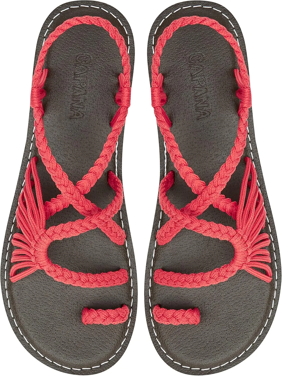 Capana Woven Women's Flat Sandals - Strappy Braided Sandals, Beach Sandals for Women Dressy Summer, Rope Bohemian Sandals, Spring Casual Womens Shoes, Comfy Boho Flats for Teen Girls  Commune