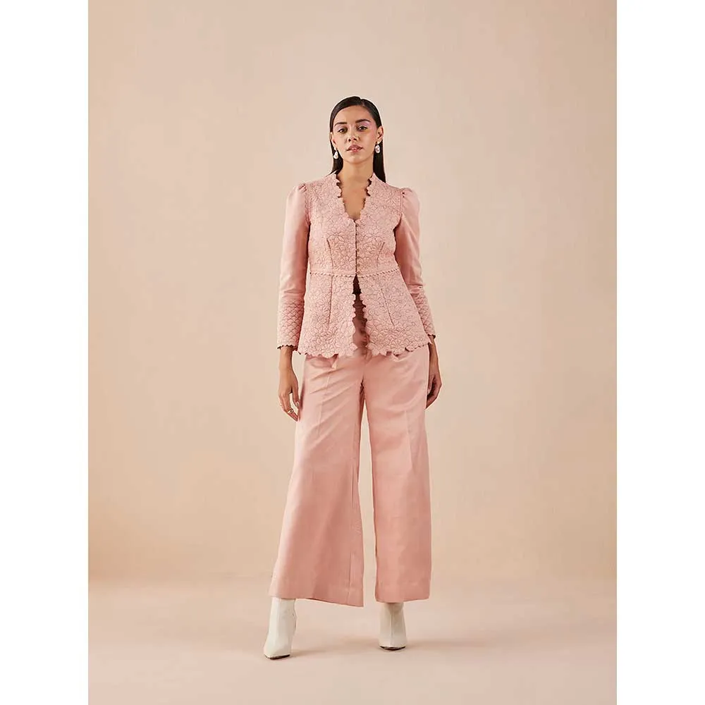 CHANDRIMA Pink Flared Pants