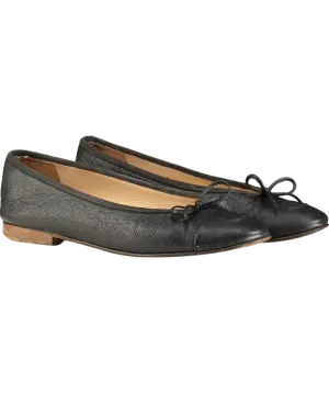 Chanel Black  Leather CC Logo  Ballet Flats UK 4.5 EU 37.5 