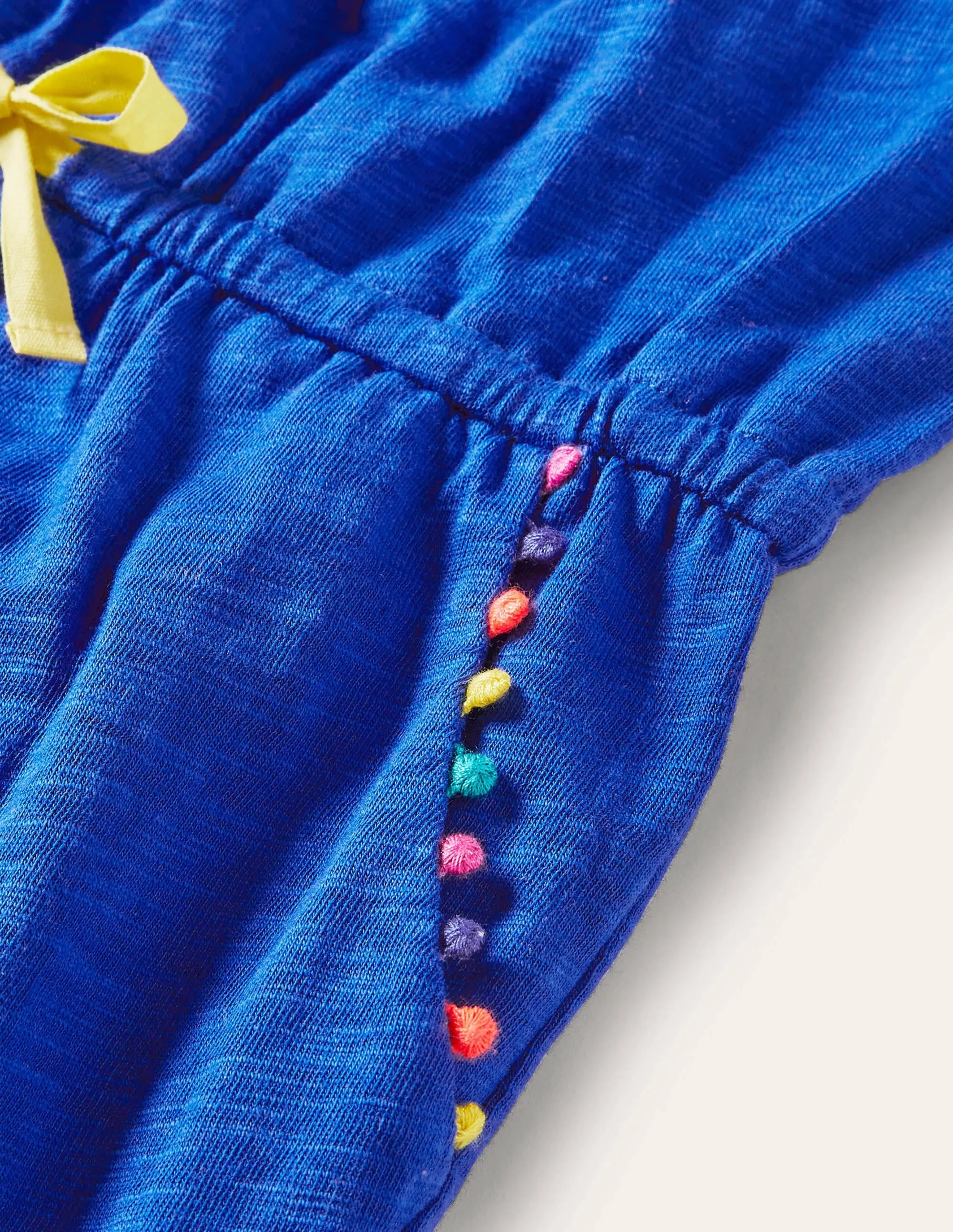 Charlie Pom Jersey Playsuit-Bold Blue