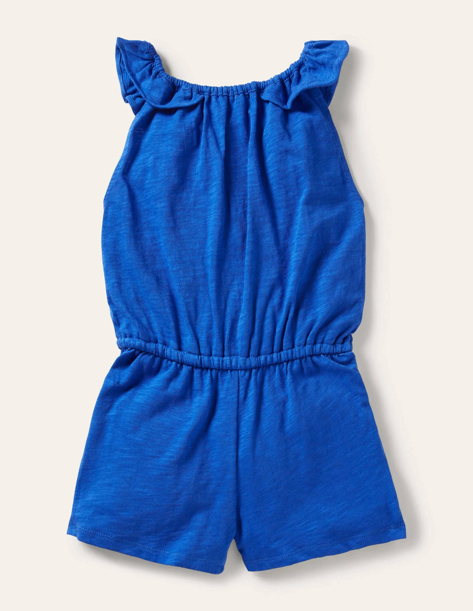 Charlie Pom Jersey Playsuit-Bold Blue