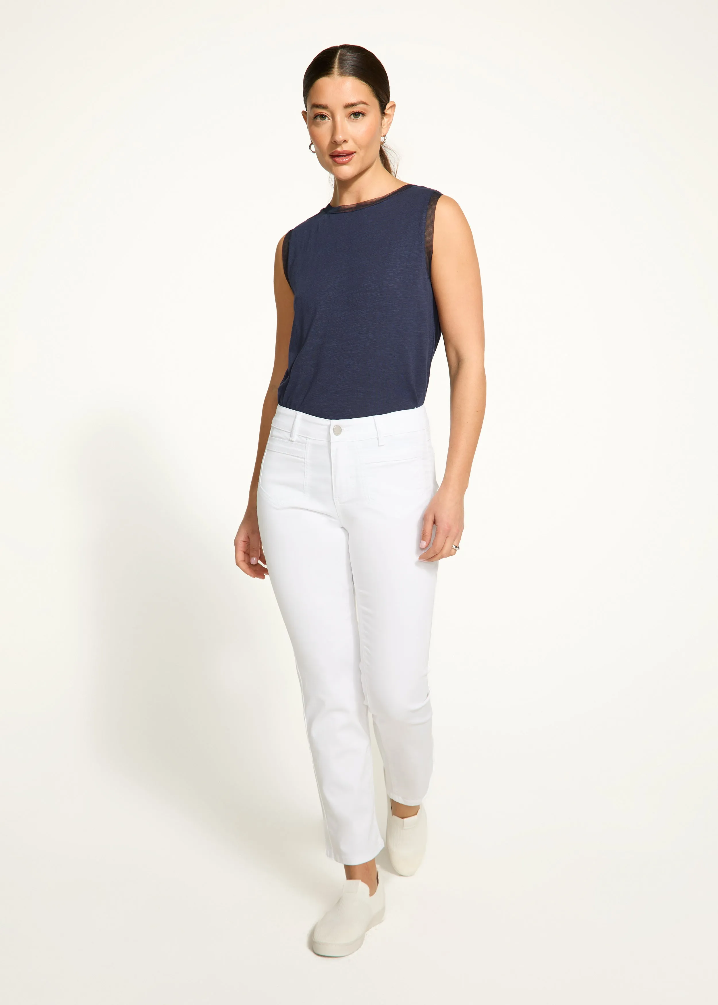 Christina Straight Leg Denim, White