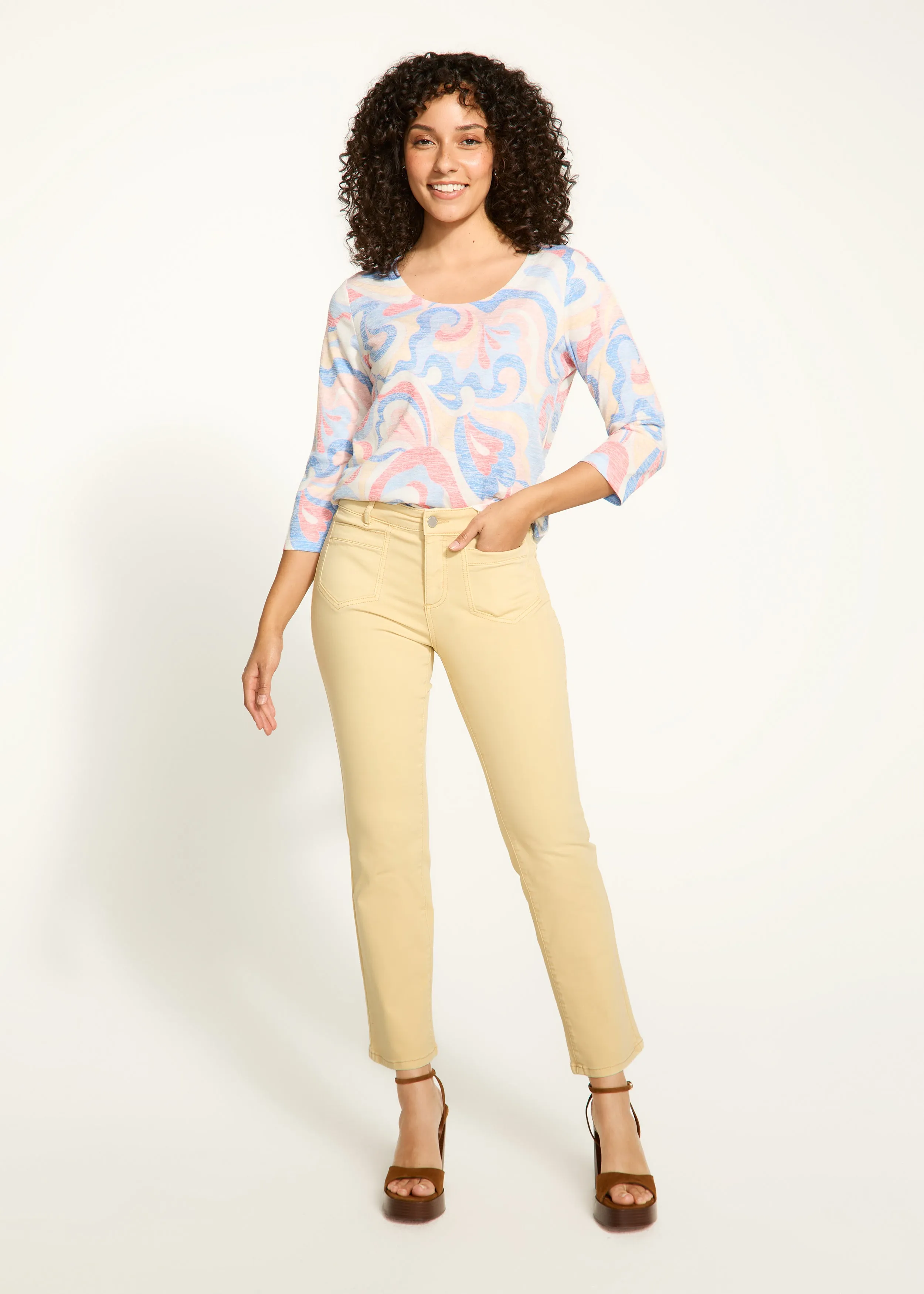 Christina Straight Leg Denim, Yellow