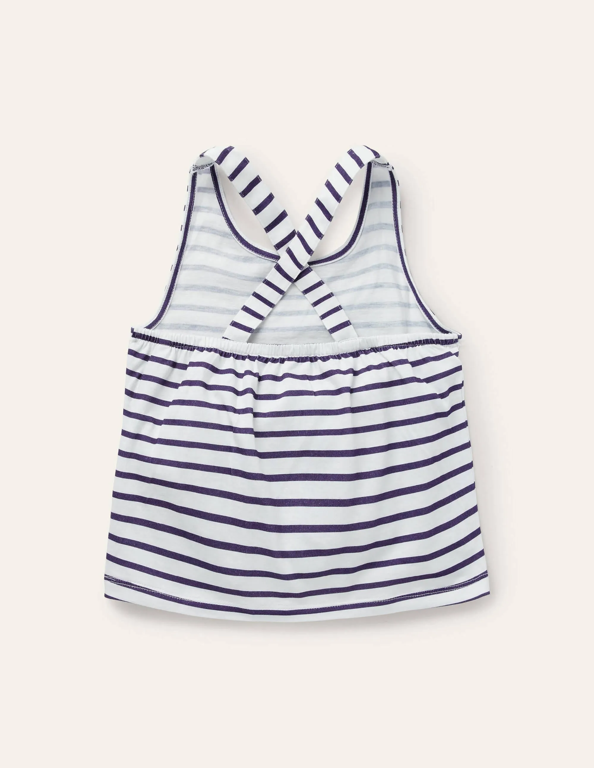 Cross-Back Vest-White/Indigo Navy