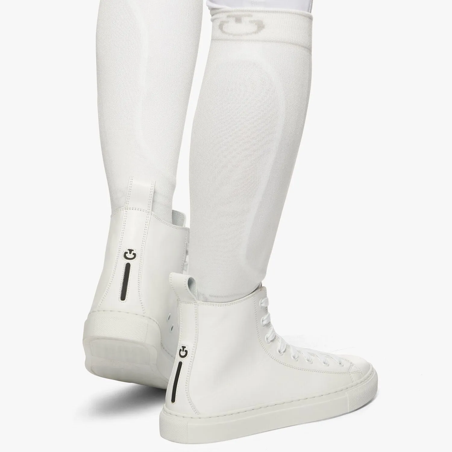 CT Leather High Top Sneakers - White