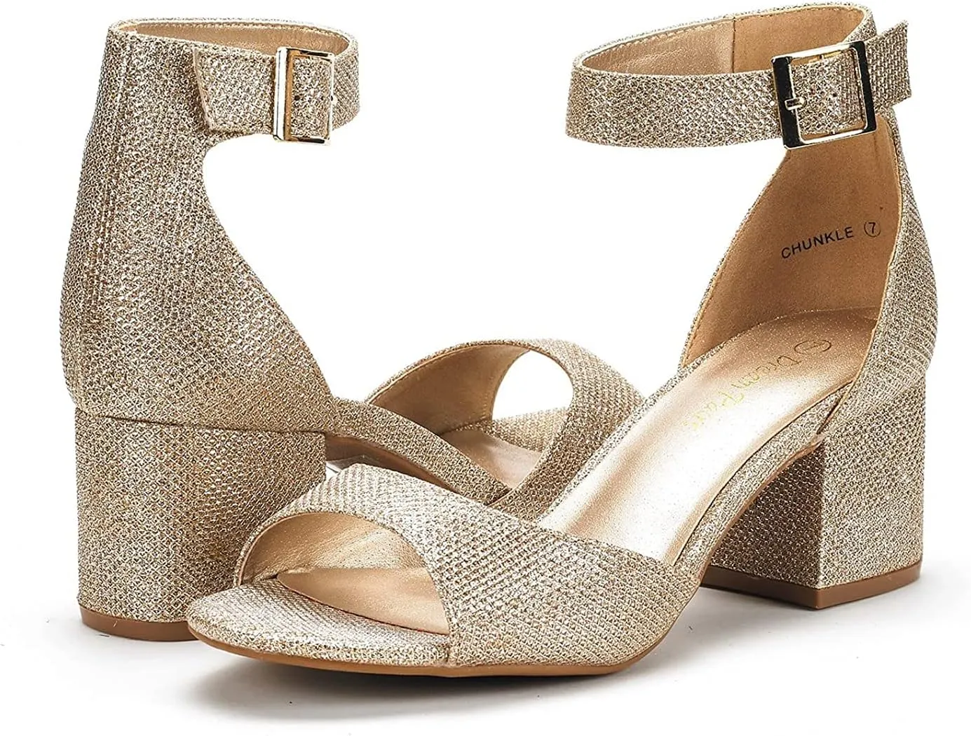 DREAM PAIRS Womens Heel Ssandals, Chunkle Fashion Low Heel Pump Ankle Strap Dress Sandal