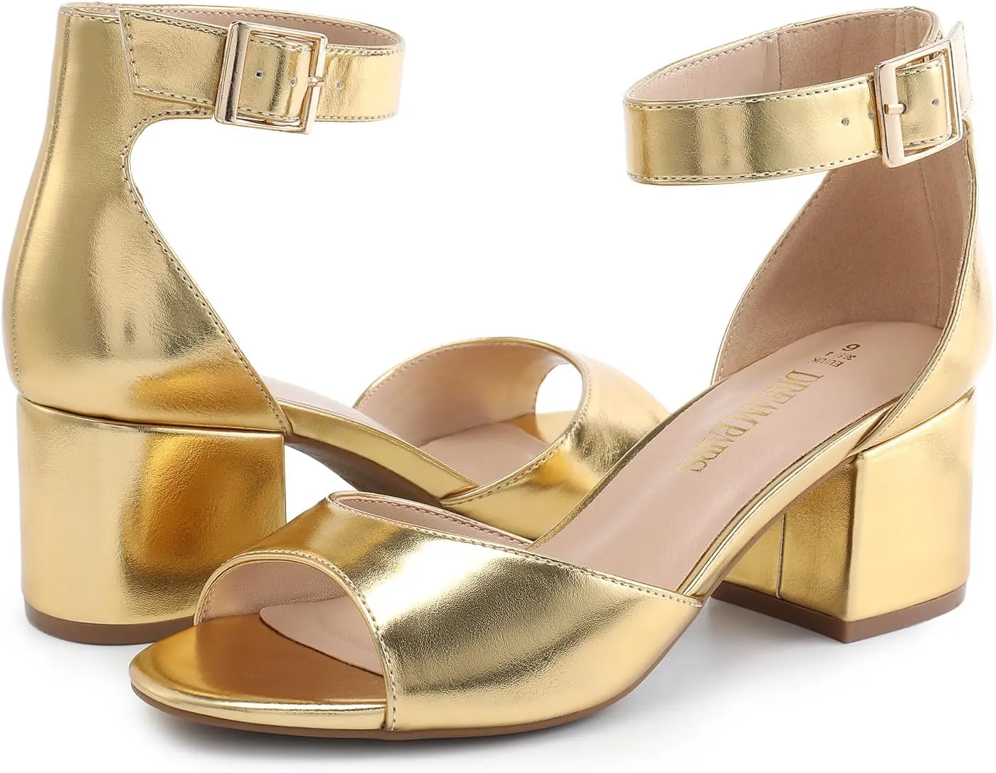 DREAM PAIRS Womens Heel Ssandals, Chunkle Fashion Low Heel Pump Ankle Strap Dress Sandal