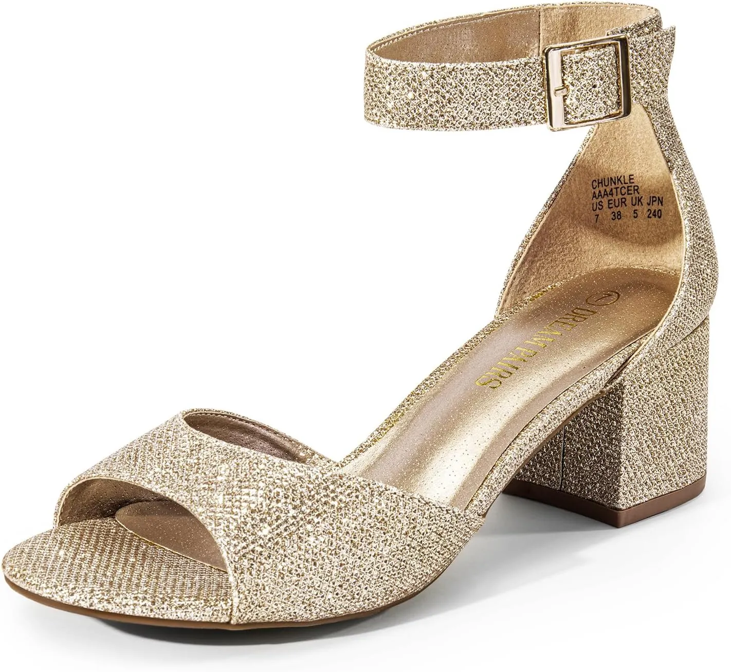 DREAM PAIRS Womens Heel Ssandals, Chunkle Fashion Low Heel Pump Ankle Strap Dress Sandal