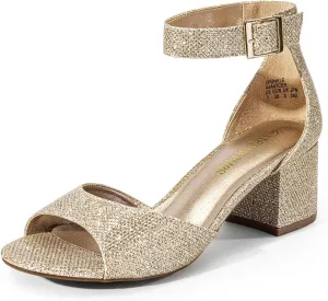DREAM PAIRS Womens Heel Ssandals, Chunkle Fashion Low Heel Pump Ankle Strap Dress Sandal