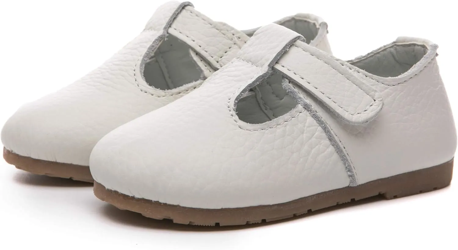 Girls Genuine Leather Mary Jane Flats T-Strap Oxfords School Uniform Dress Shoes (Toddler/Little Kid)