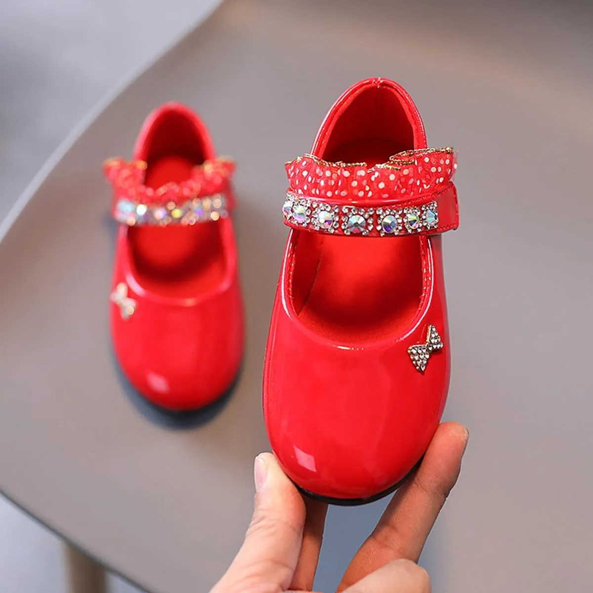 Girls Pu Leather Mary Jane Ballet Flats School Wedding Party Dress Shoes for Toddler/Little Kid