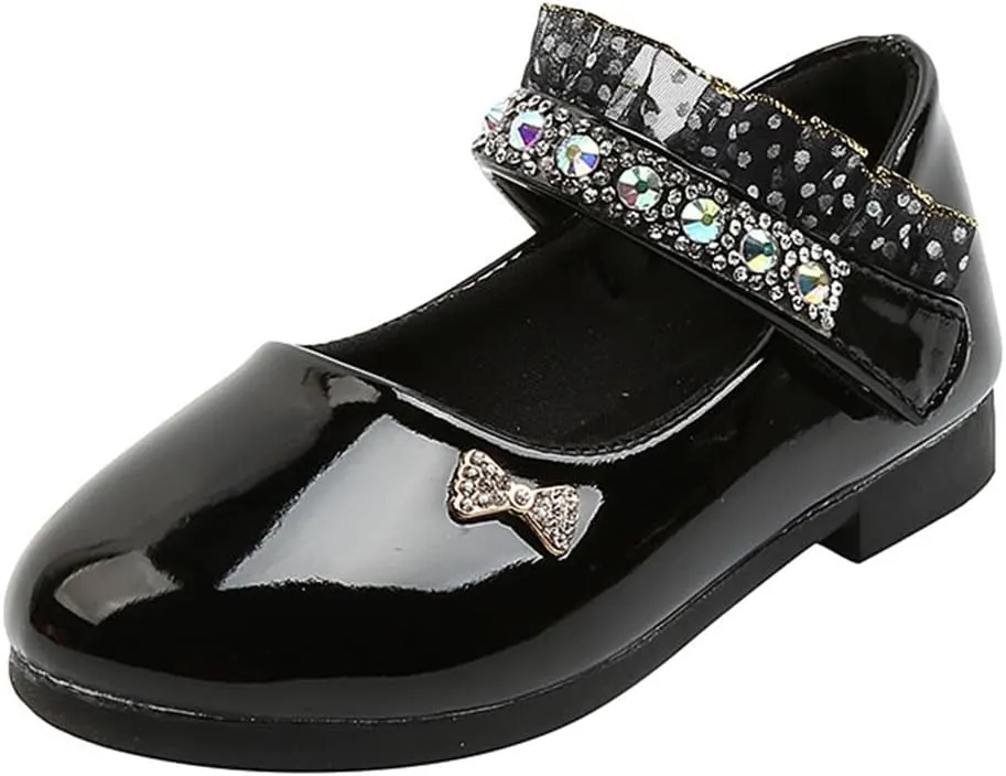 Girls Pu Leather Mary Jane Ballet Flats School Wedding Party Dress Shoes for Toddler/Little Kid