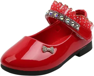 Girls Pu Leather Mary Jane Ballet Flats School Wedding Party Dress Shoes for Toddler/Little Kid