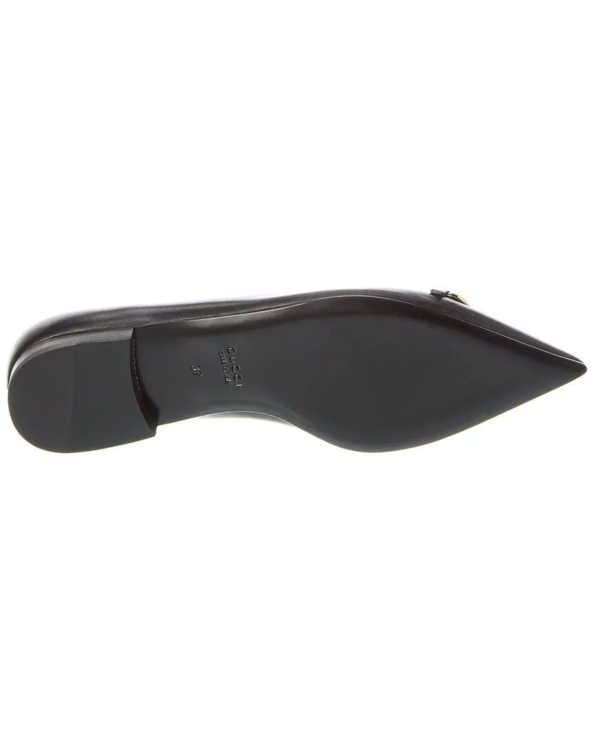 Gucci Horsebit Leather Ballerina Flat