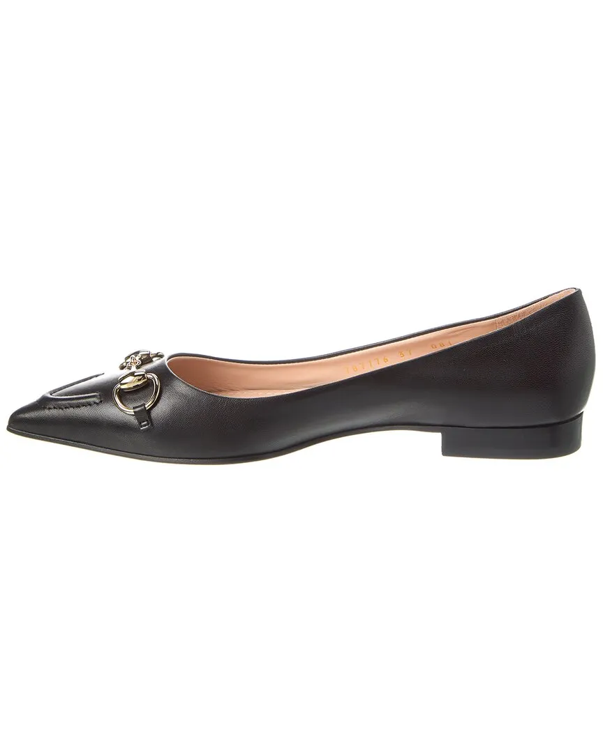 Gucci Horsebit Leather Ballerina Flat