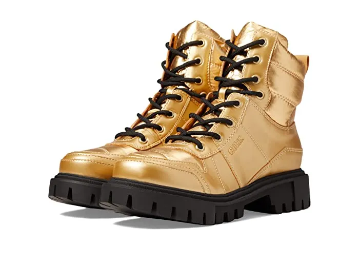 GUESS - Tisley Metallic Ankle Combat & Lace-up Boots