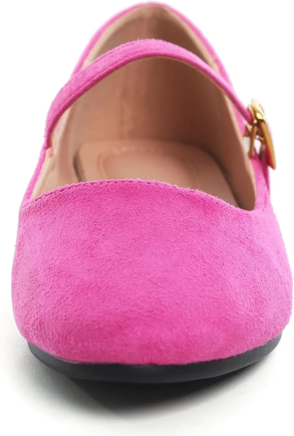 HuangTaiJi Qing Women's Fashion Mary Janes Shoes Ankle Buckle Round Toe Flats Shoes Comfort Walking Dressy Ballerina Flats