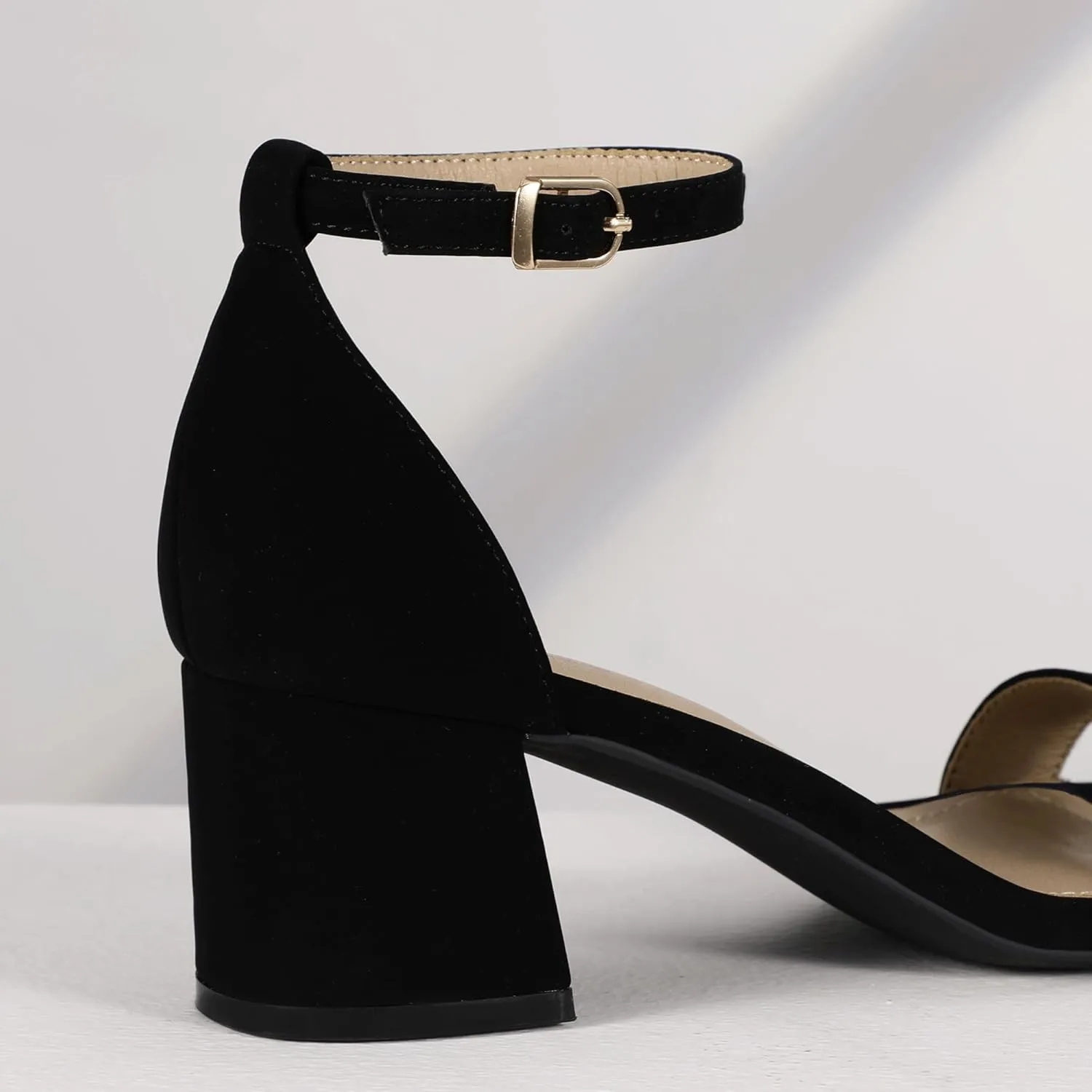 IDIFU IN2 Chunky Block Low Heels Square Open Toe Ankle Strap Short Heeled Sandals Wedding Bride Bridal Ladies Summer Prom Dress Shoes for Women Dressy Comfortable Formal Cute Trendy Small Thick Heels
