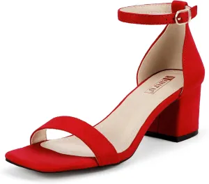 IDIFU IN2 Chunky Block Low Heels Square Open Toe Ankle Strap Short Heeled Sandals Wedding Bride Bridal Ladies Summer Prom Dress Shoes for Women Dressy Comfortable Formal Cute Trendy Small Thick Heels