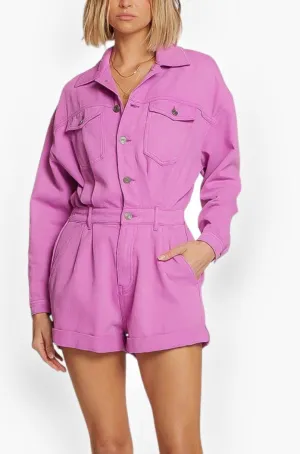 Jayde Ultra Violet Long Sleeve Denim Romper