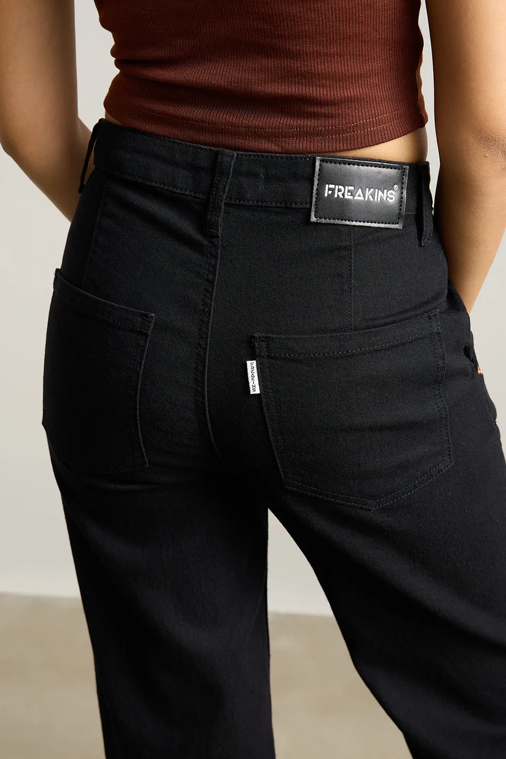 Jet Black Wide Leg Jeans