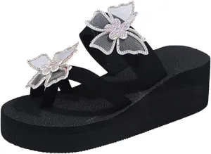 Ladies Slip On Lightweight Color Casual Flops Women's Wedge Fashion Slippers Flip Diamond Women's slipper