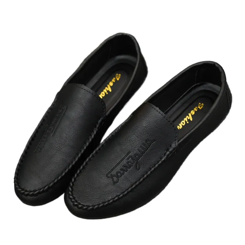 Lazy black spirit guy shoes business fashion soft surface breathable British style loafer beanie shoes platform Internet celebrity