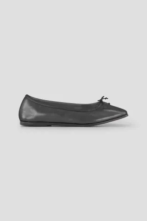 Leather Ballet Flat  Black