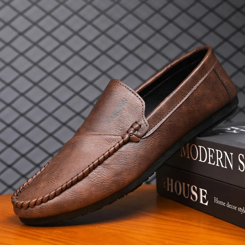 Low-top men's shoes one-pedal loafers 2024 non-slip waterproof thick-soled formal wear Wenzhou lazy summer black foot cover