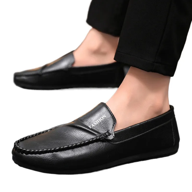 Low-top men's shoes one-pedal loafers 2024 non-slip waterproof thick-soled formal wear Wenzhou lazy summer black foot cover