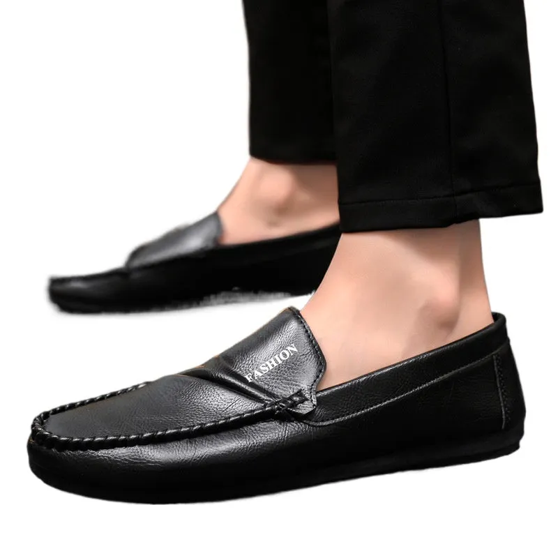 Low-top men's shoes one-pedal loafers 2024 non-slip waterproof thick-soled formal wear Wenzhou lazy summer black foot cover