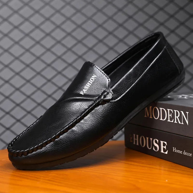 Low-top men's shoes one-pedal loafers 2024 non-slip waterproof thick-soled formal wear Wenzhou lazy summer black foot cover