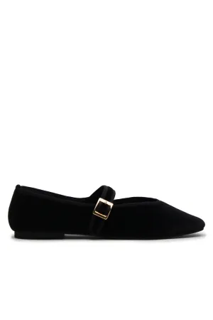 Mary-Jane Black Silk Velvet
