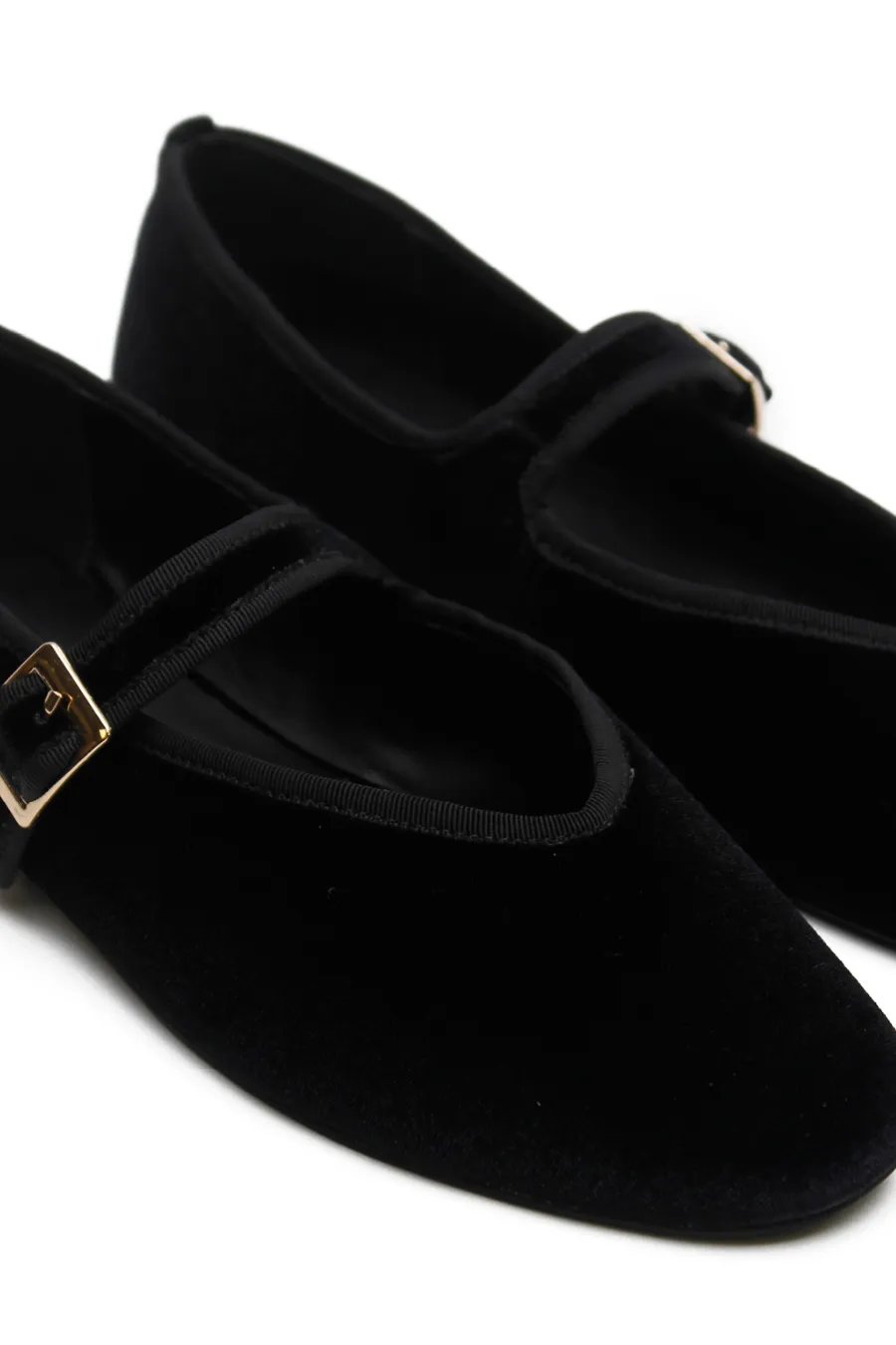 Mary-Jane Black Silk Velvet