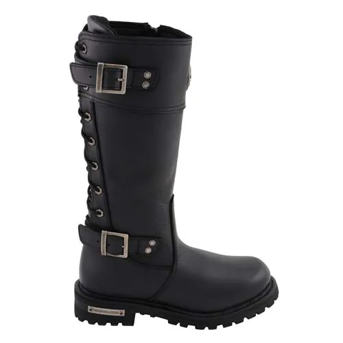Milwaukee Leather MBL9385 Women's Black Leather 15-Inch Calf Laced