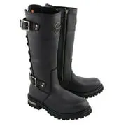 Milwaukee Leather MBL9385 Women's Black Leather 15-Inch Calf Laced