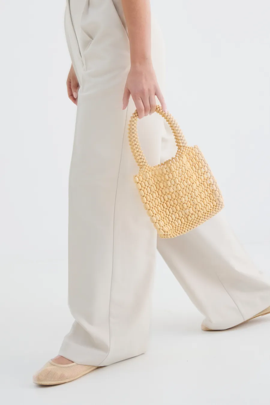 Net Ballet Flat Cream