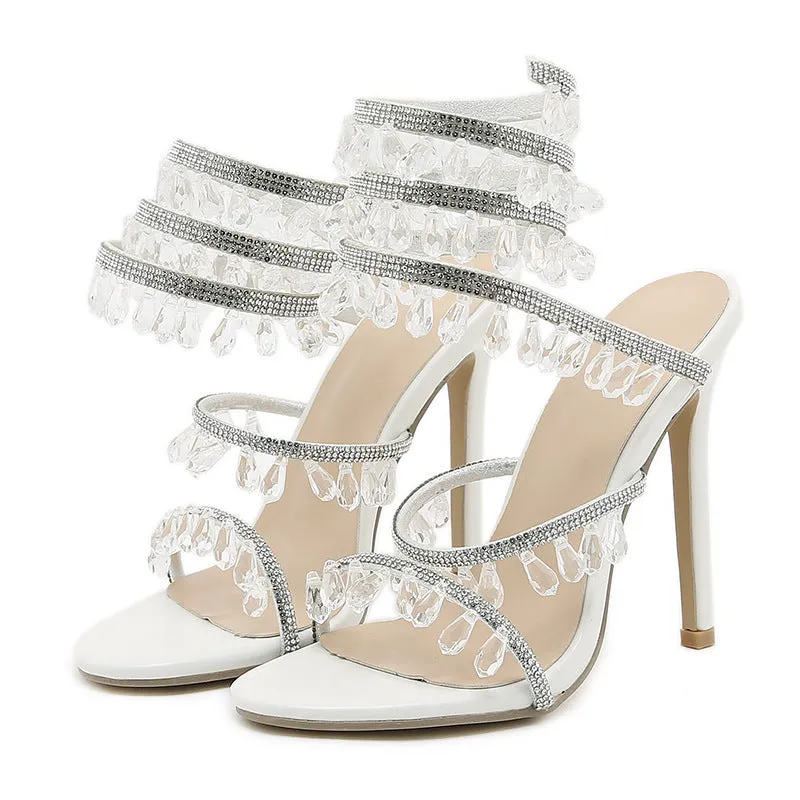 New Diamond Gemstone Women's High Heel Sandals