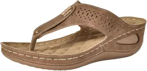Orthopedic Sandals for Women Platform Wedges Comfortable Arch Support Flip Flops Open Toe Hollow Out Breathable Summer Walking Outdoor Thong Slippers