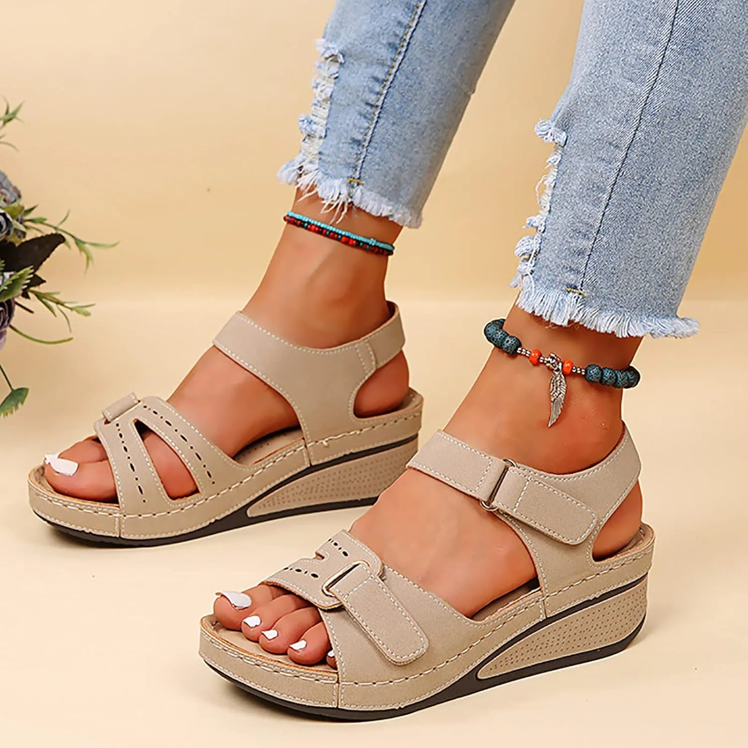 SBGMoSJ Open Toe Diabetic Shoes for Women Orthopedic Work Shoes for Women Kitchen White Slip On Summer Shoes for Women Ortho Comfort Shoes Women Orthopedic Flip Flops Women 6.5 Womens Sandals Black