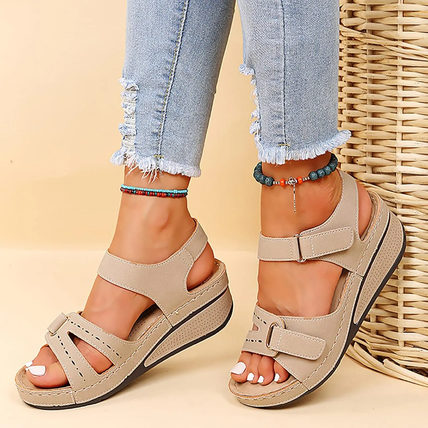 SBGMoSJ Open Toe Diabetic Shoes for Women Orthopedic Work Shoes for Women Kitchen White Slip On Summer Shoes for Women Ortho Comfort Shoes Women Orthopedic Flip Flops Women 6.5 Womens Sandals Black