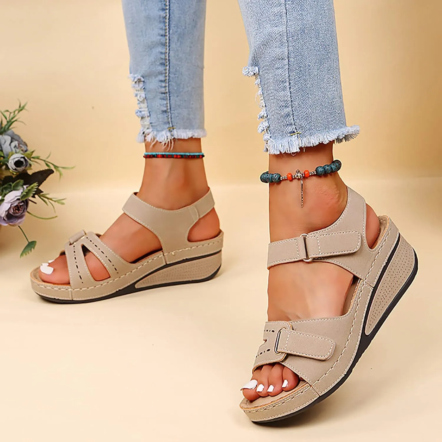 SBGMoSJ Open Toe Diabetic Shoes for Women Orthopedic Work Shoes for Women Kitchen White Slip On Summer Shoes for Women Ortho Comfort Shoes Women Orthopedic Flip Flops Women 6.5 Womens Sandals Black