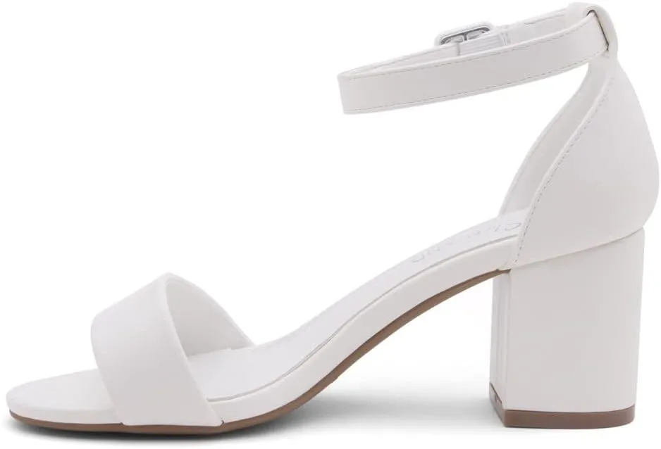 Shoe Land SL-Romina Womens Chunky Low Heels Open Toe Ankle Strap Block Heeled Sandals Prom Wedding Party Dress Shoes