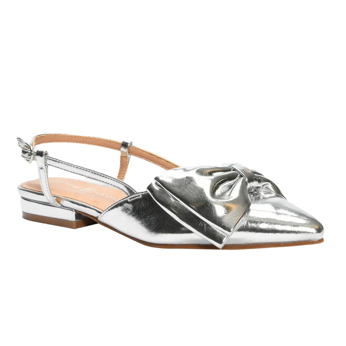Silver Bow Slingback